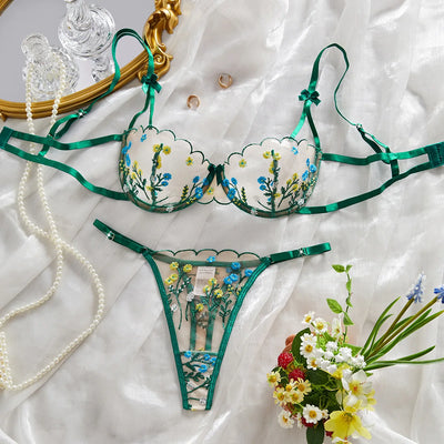 Wildflower Embroidery Lingerie Set - Allure Station